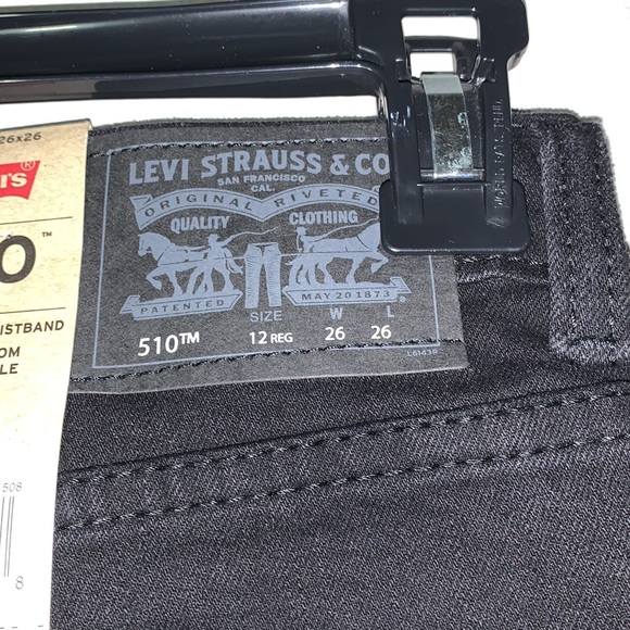 Levi’s 510 Jean’s black Sz 26x26 women’s mid-rise ankle crop skinny jeans NWT - Picture 10 of 16